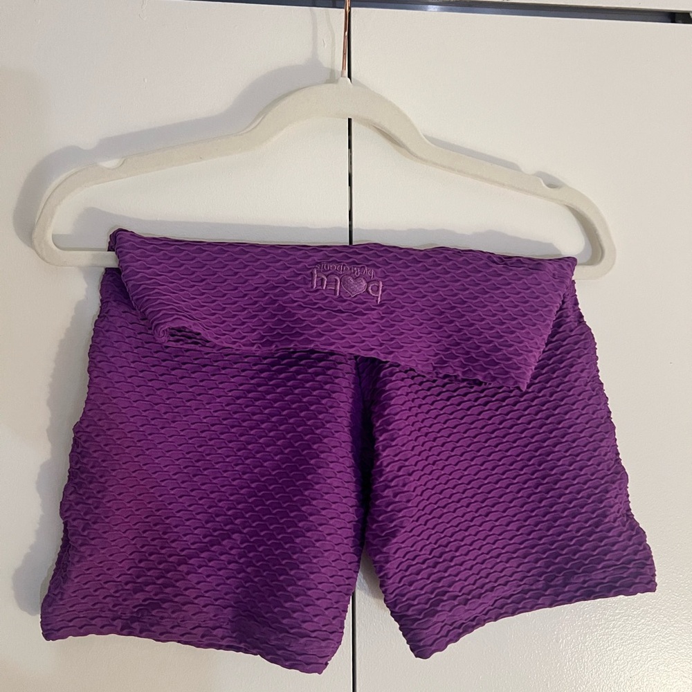 Booty by Brabants Purple Athletic Shorts with Textured Design. One Size